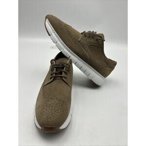 Trask Shoes Men's 9M Wingtip Oxfords TAN Suede Leather Shoes 30-2026